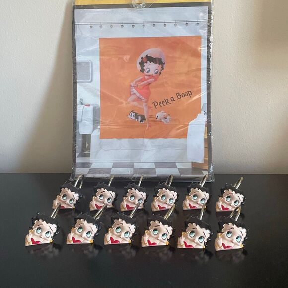 #894 Betty Boop Peek A Boo Vinyl Shower Curtain 70x72 Catalina 2003 Vintage - Picture 1 of 13